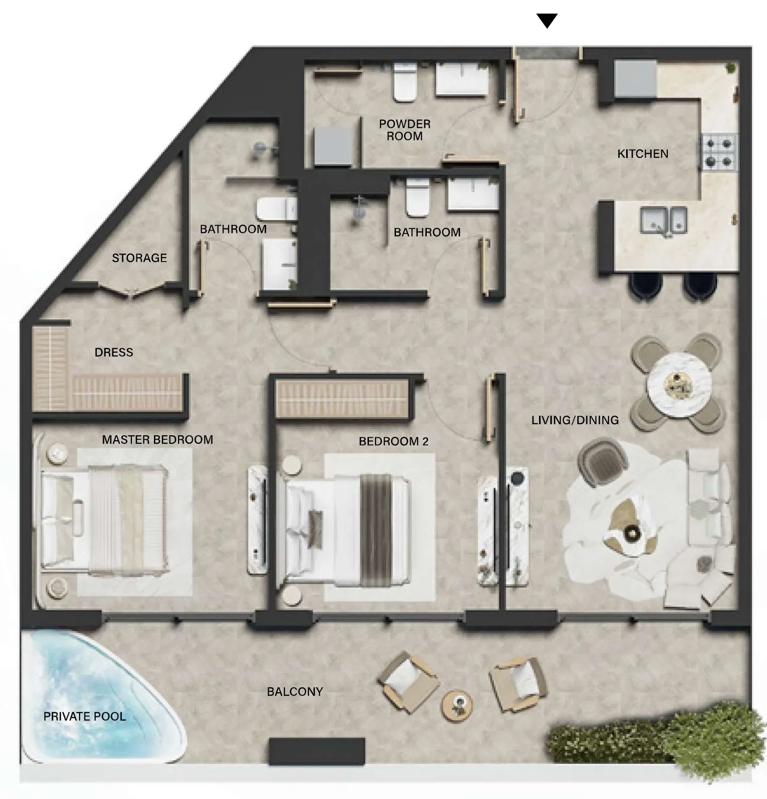 2 bedroom layout