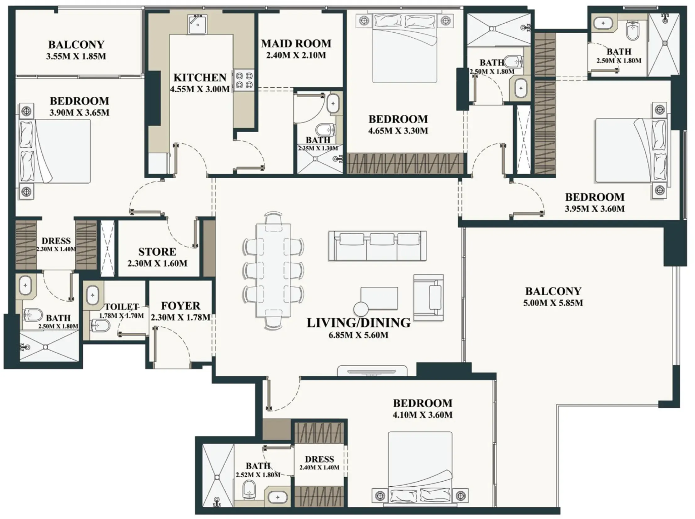 4 bedroom layout