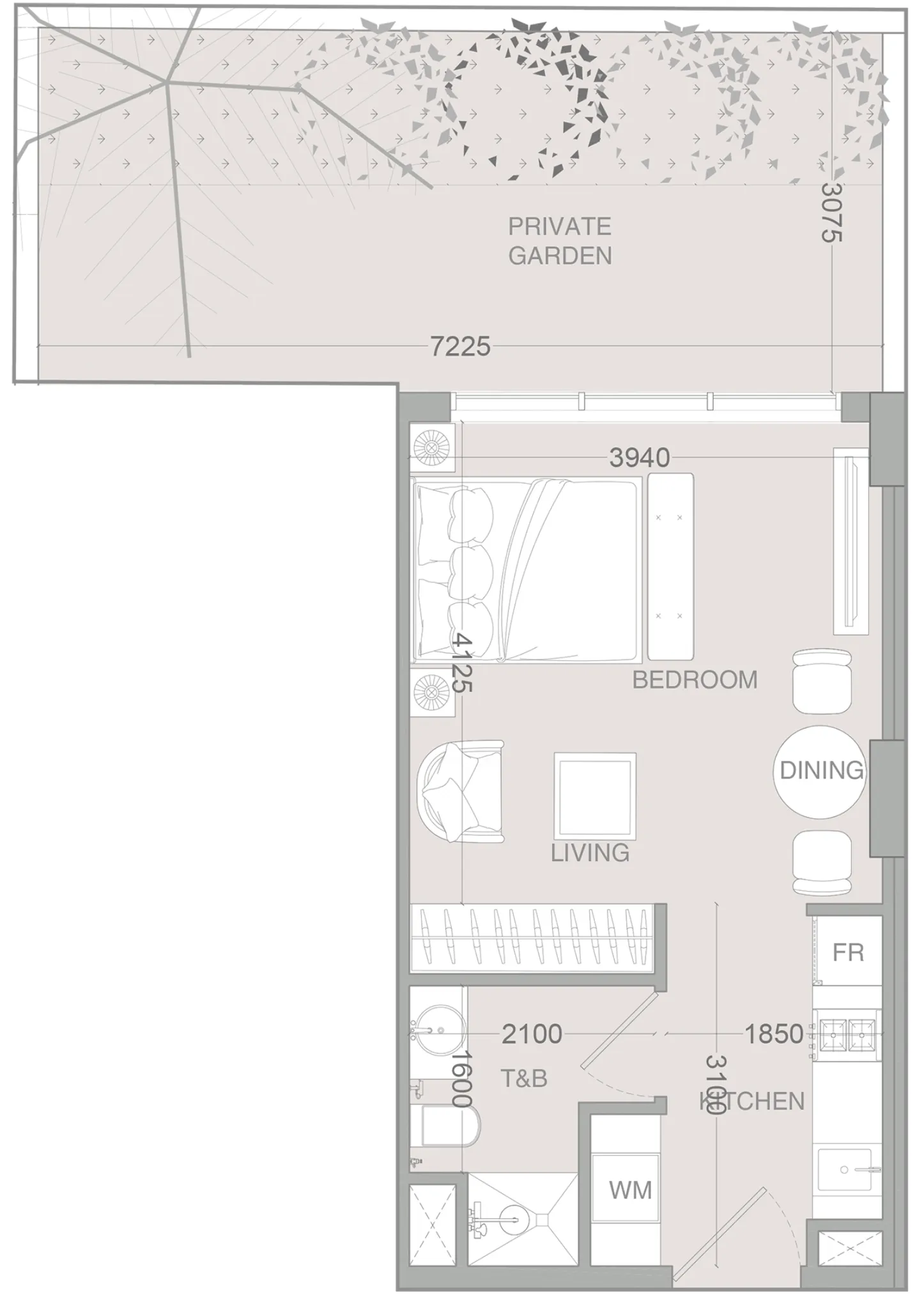 0 bedroom layout