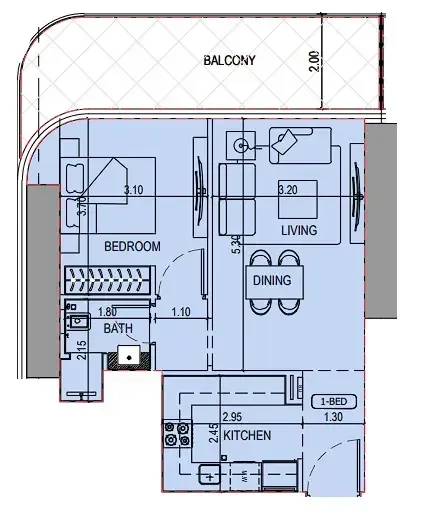 1 bedroom layout