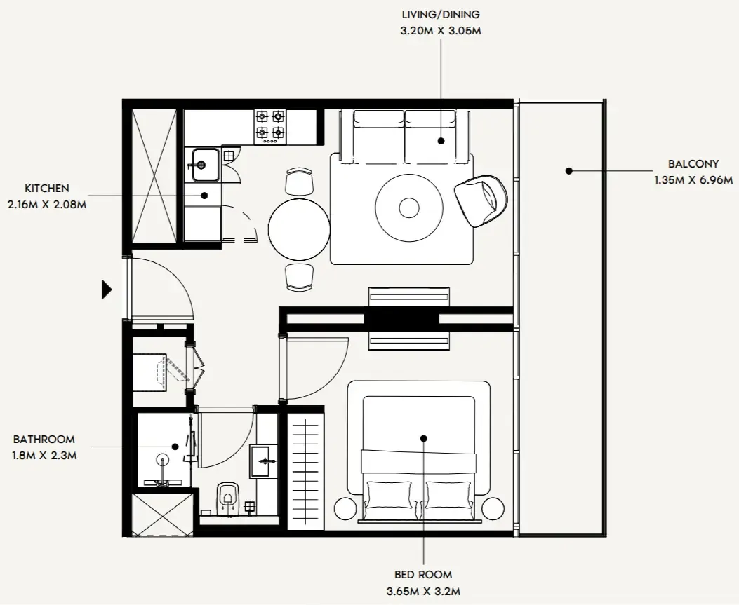 1 bedroom layout