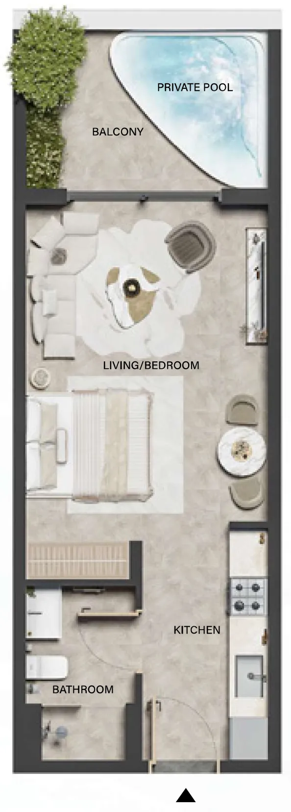 0 bedroom layout