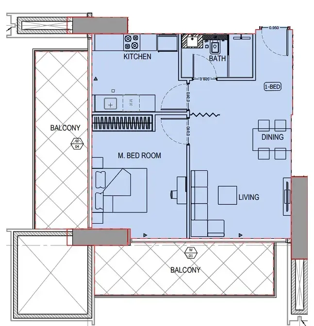 1 bedroom layout