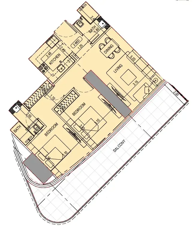 2 bedroom layout