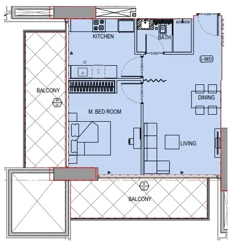 1 bedroom layout