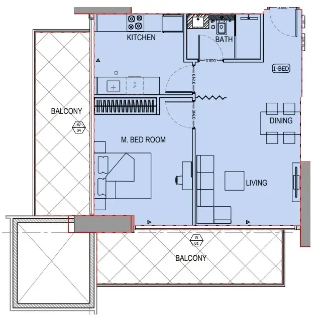 1 bedroom layout