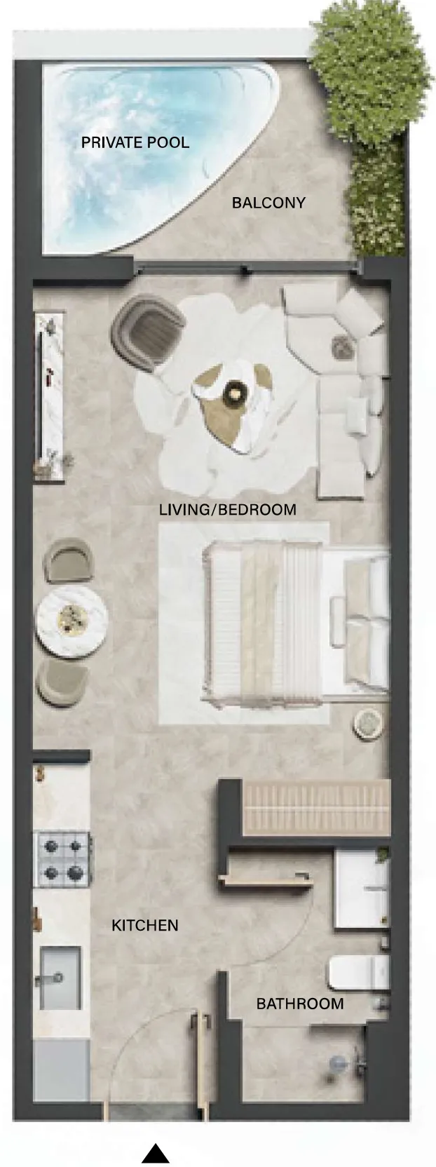 0 bedroom layout