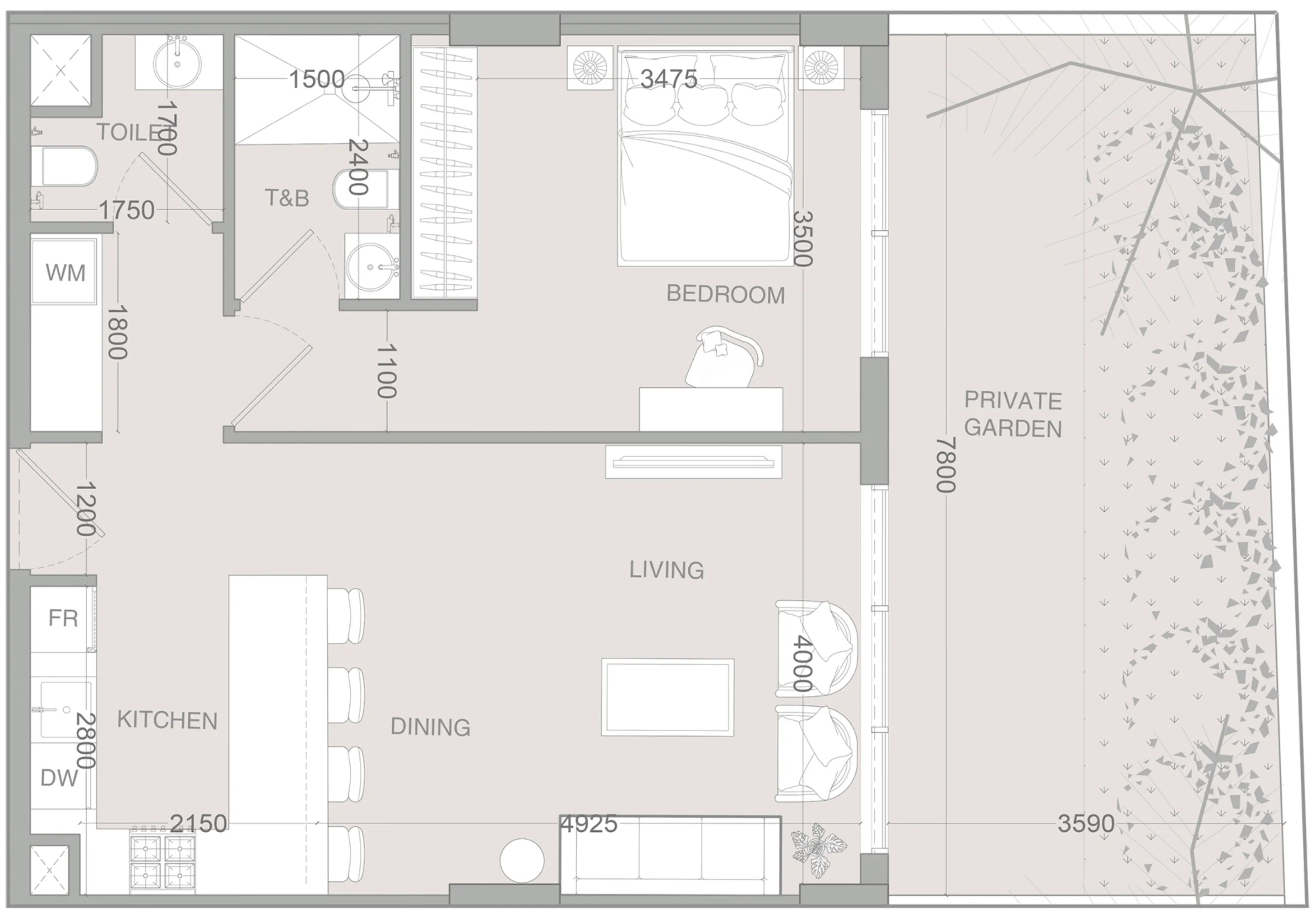 1 bedroom layout