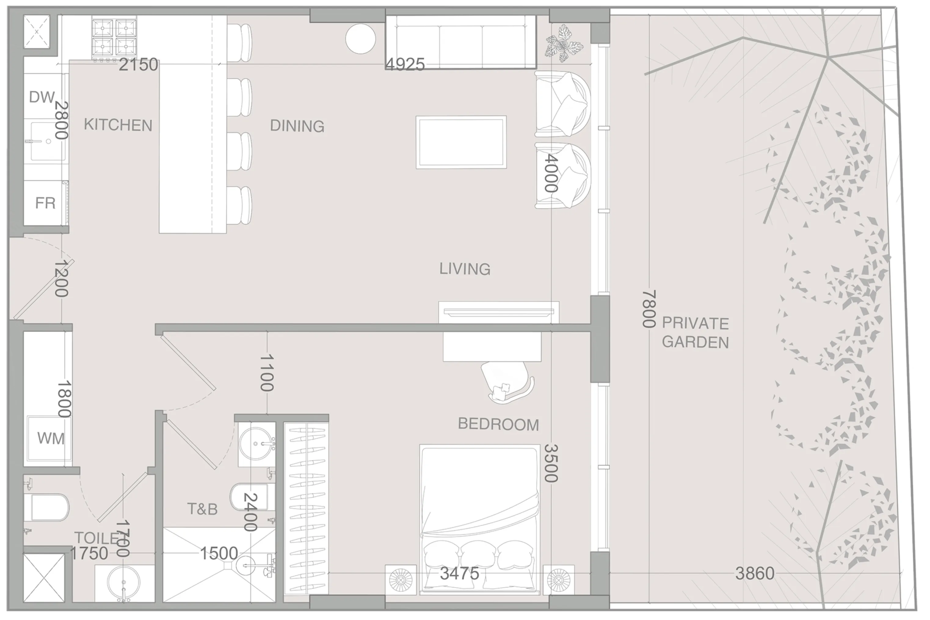 1 bedroom layout