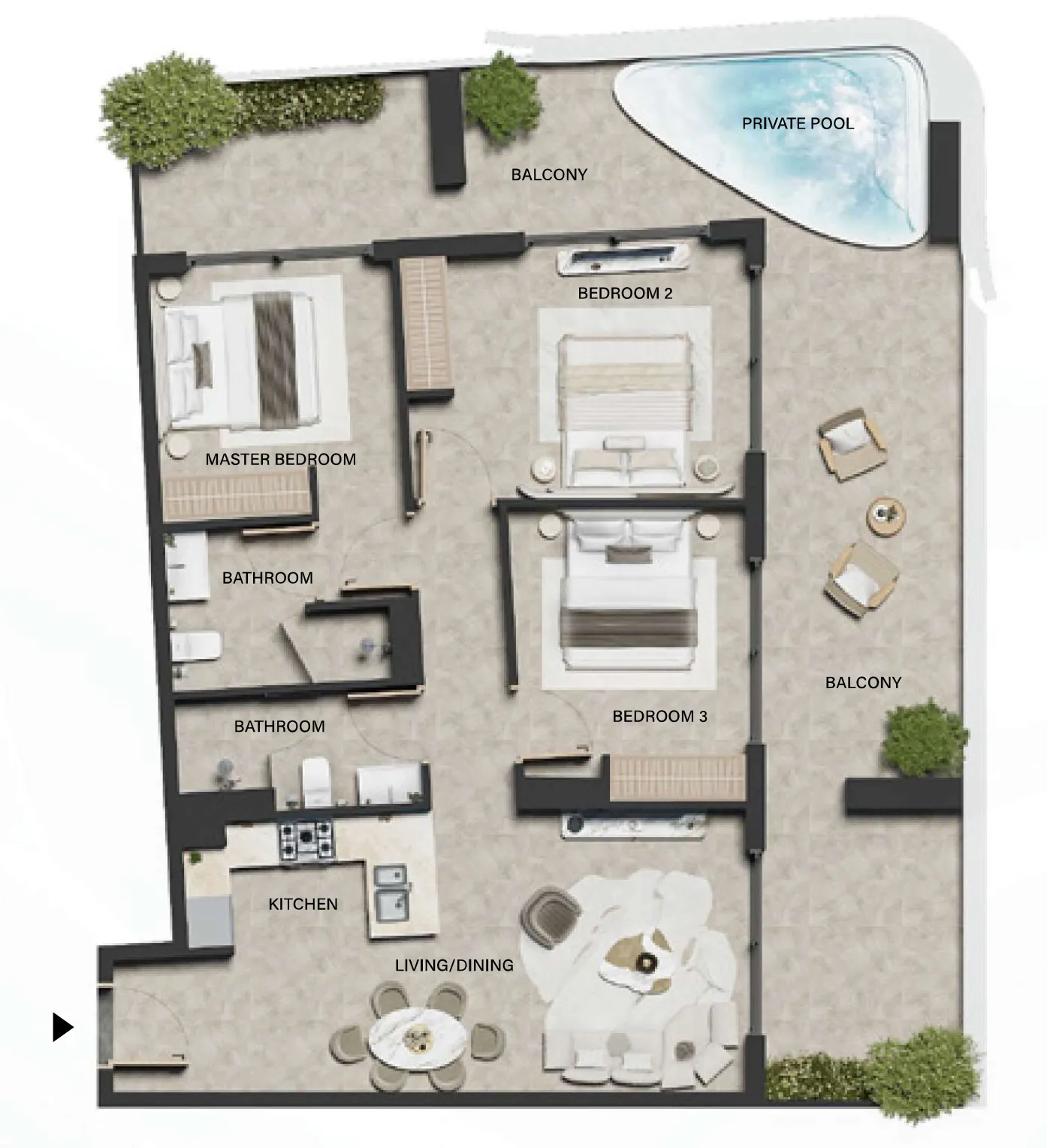 3 bedroom layout