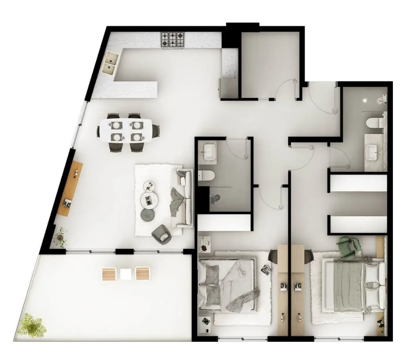 2 bedroom layout