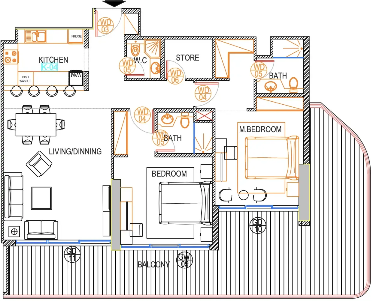 2 bedroom layout