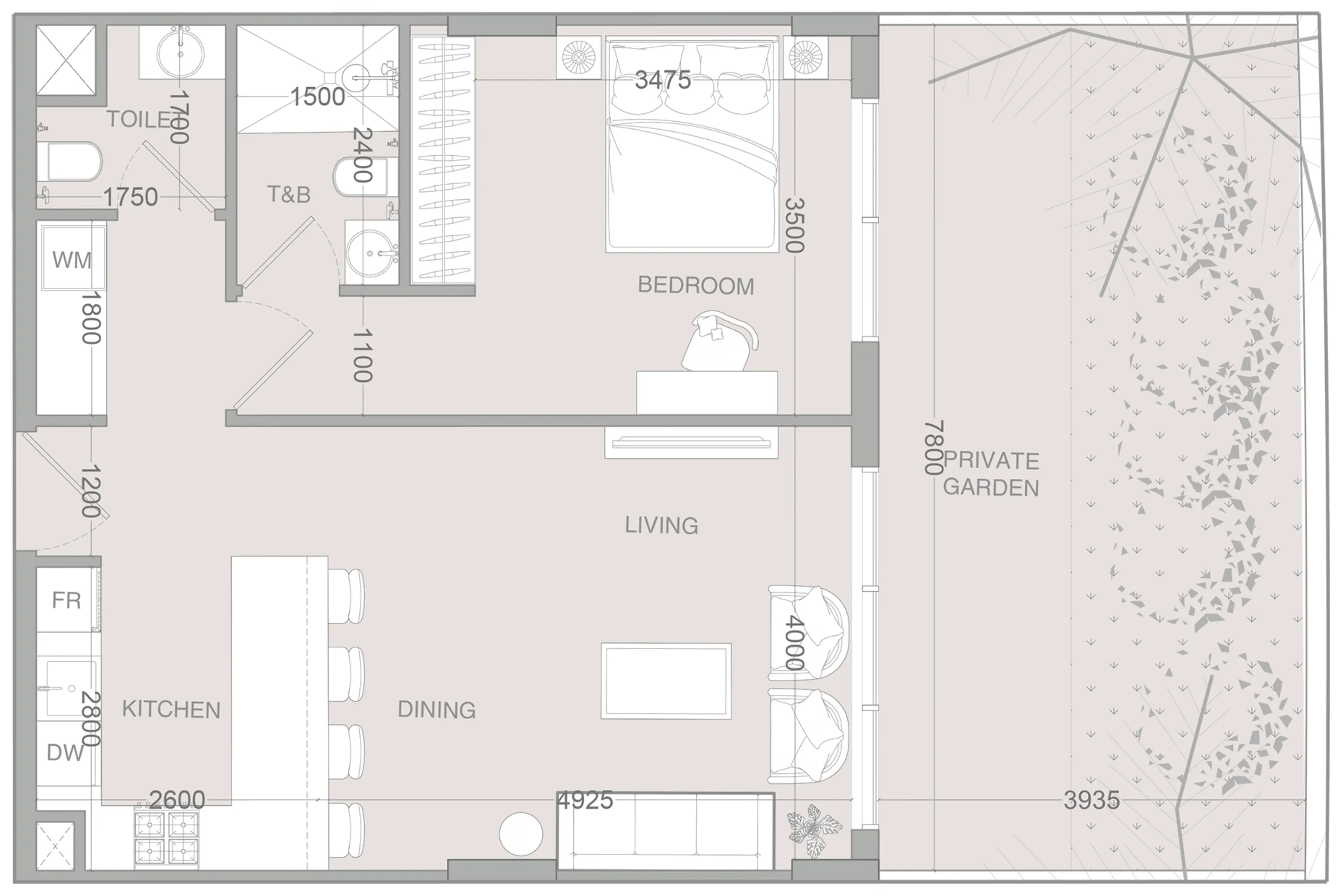 1 bedroom layout