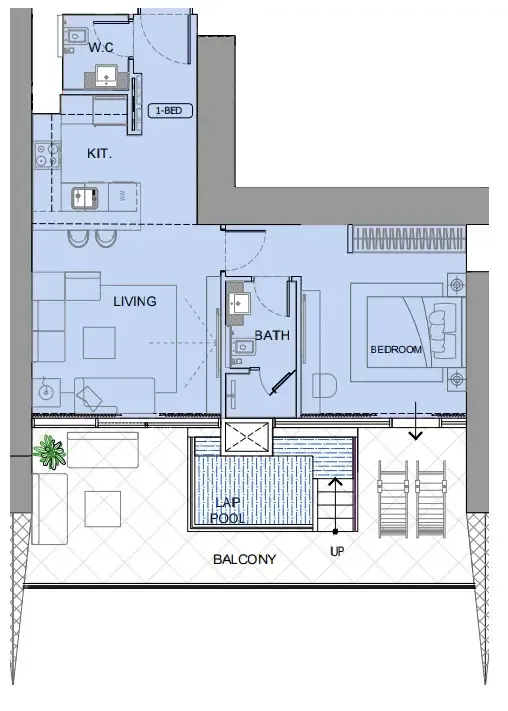 1 bedroom layout