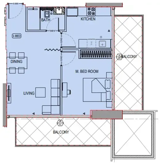 1 bedroom layout