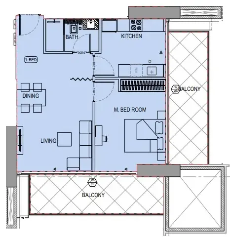 1 bedroom layout