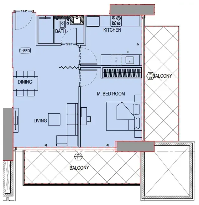 1 bedroom layout