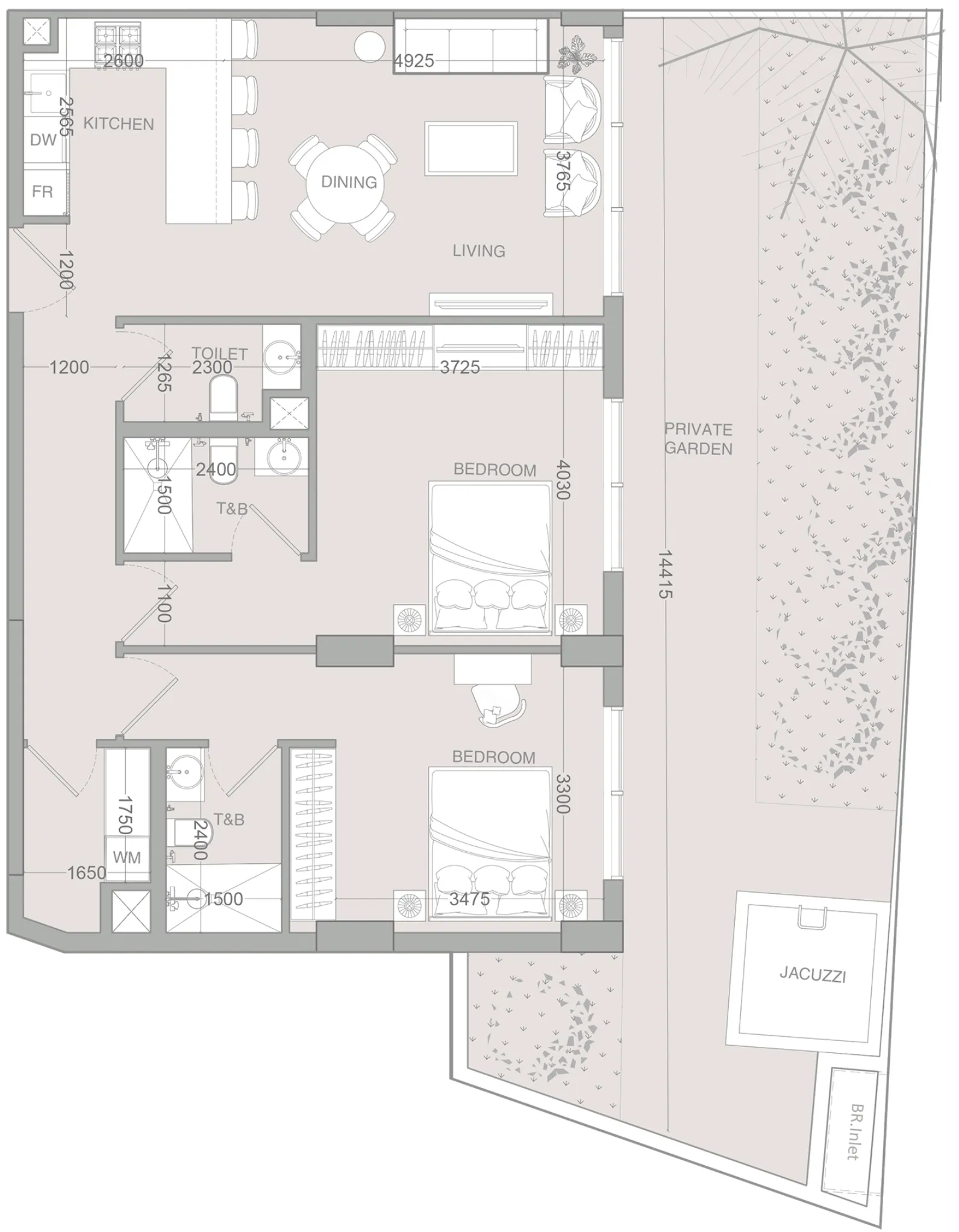 2 bedroom layout