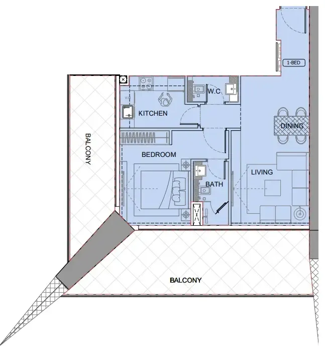 1 bedroom layout