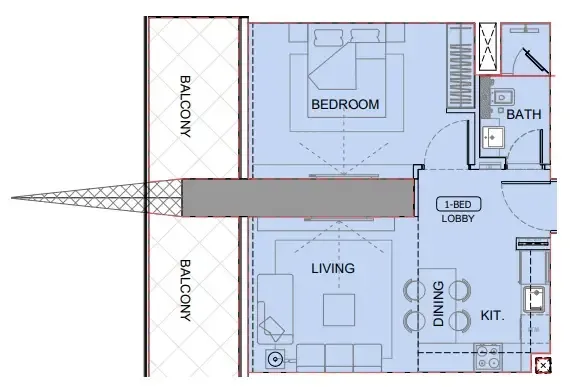 1 bedroom layout