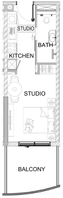0 bedroom layout