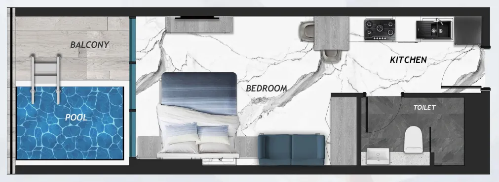 0 bedroom layout