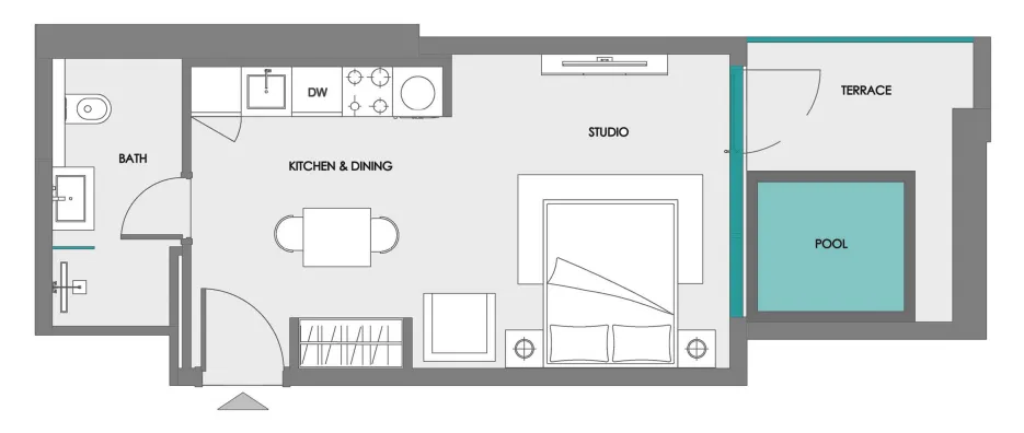 0 bedroom layout