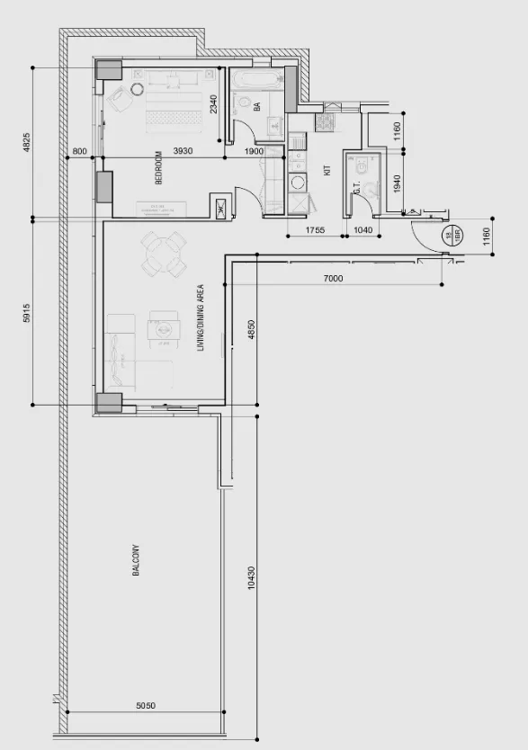1 bedroom layout