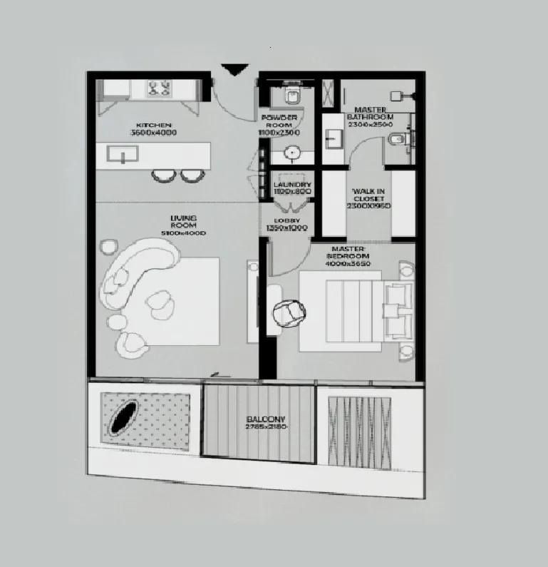 1 bedroom layout