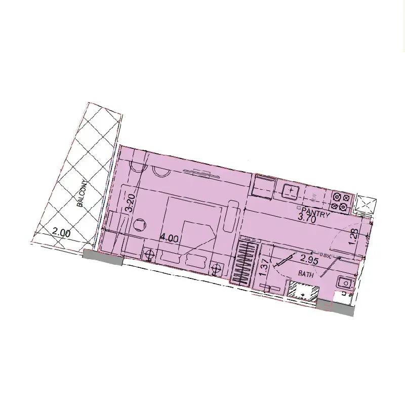 0 bedroom layout