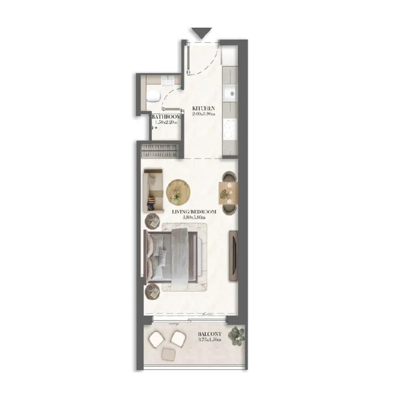 0 bedroom layout