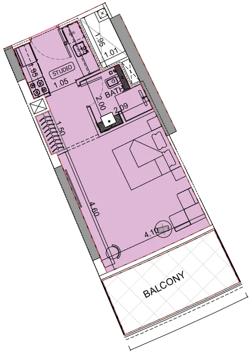 0 bedroom layout