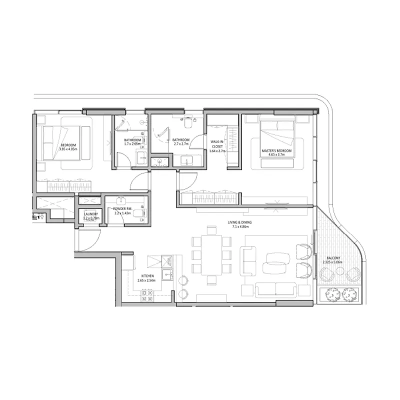2 bedroom layout