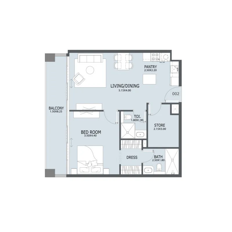 1 bedroom layout