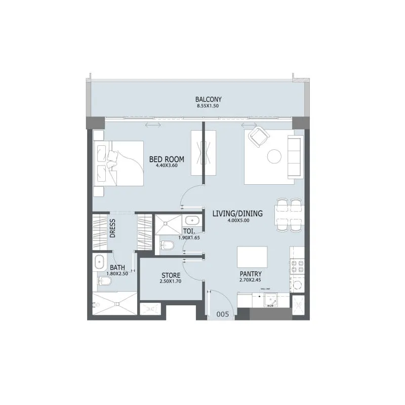 1 bedroom layout