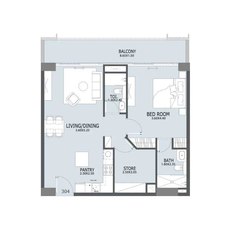 1 bedroom layout