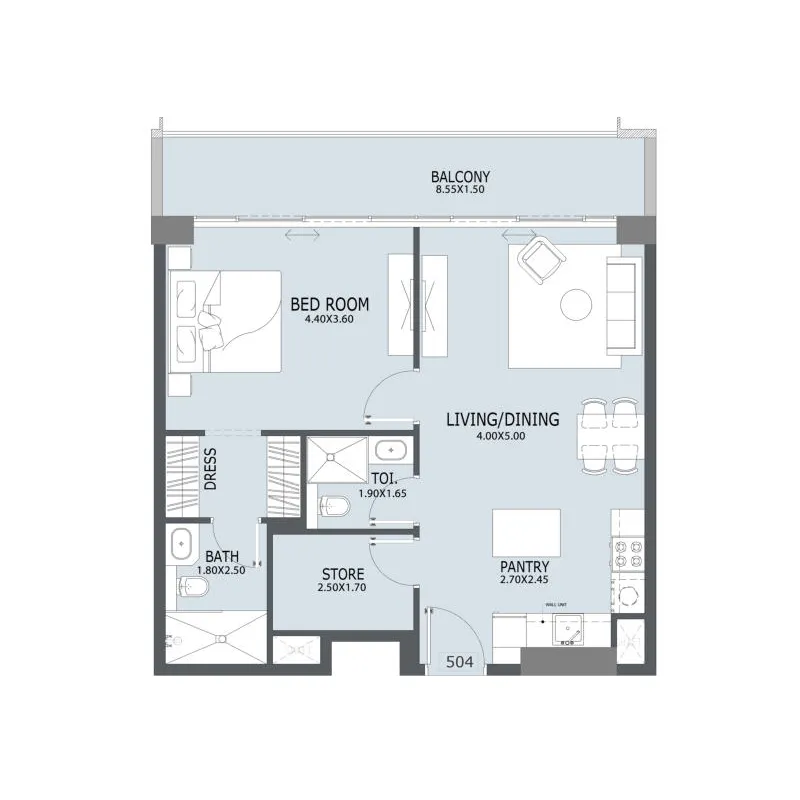 1 bedroom layout