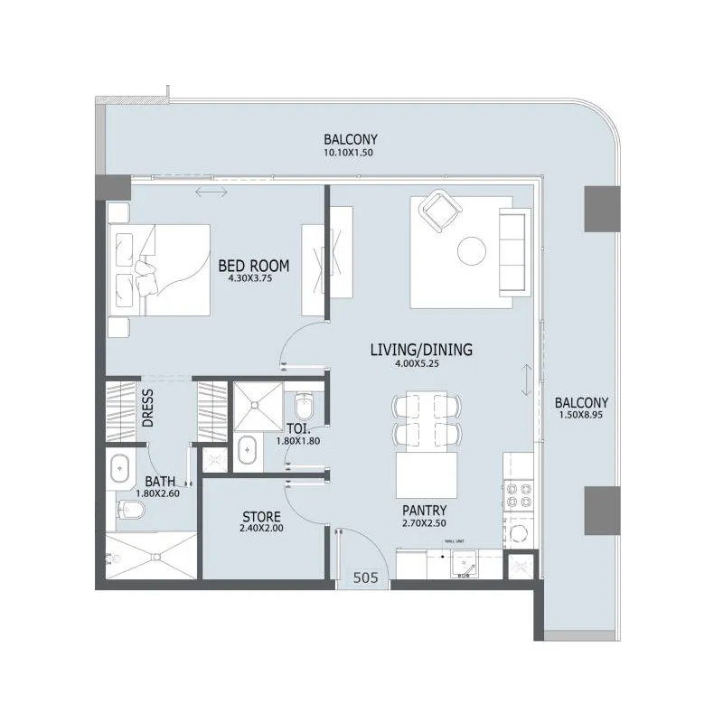 1 bedroom layout