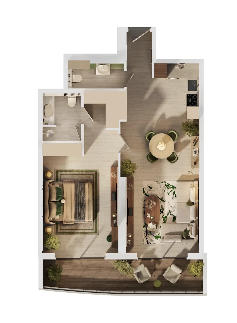 1 bedroom layout