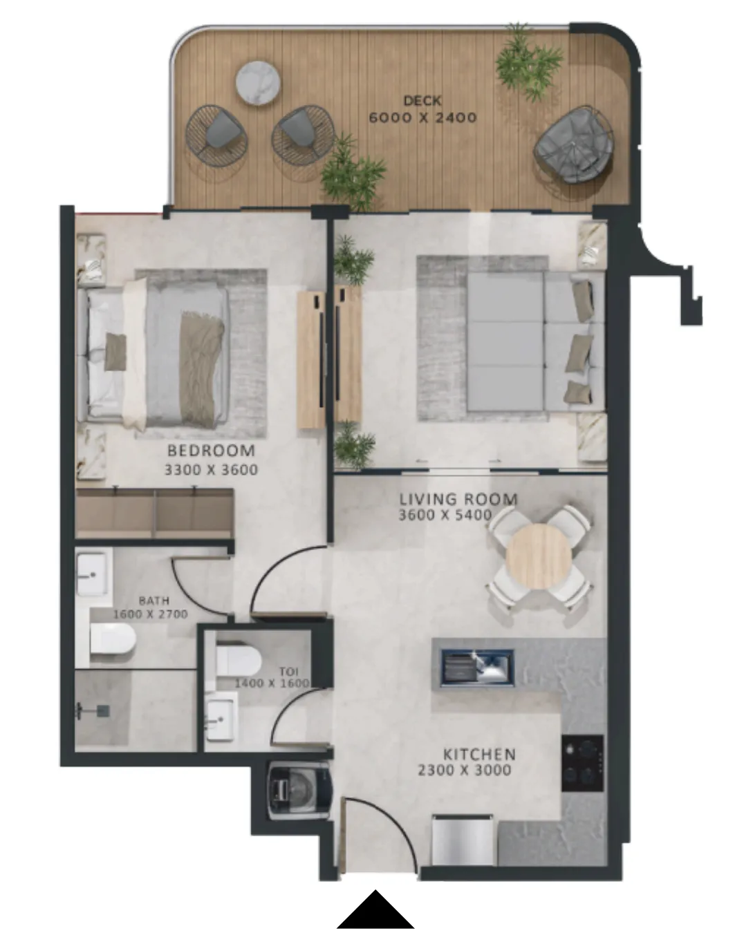 1 bedroom layout