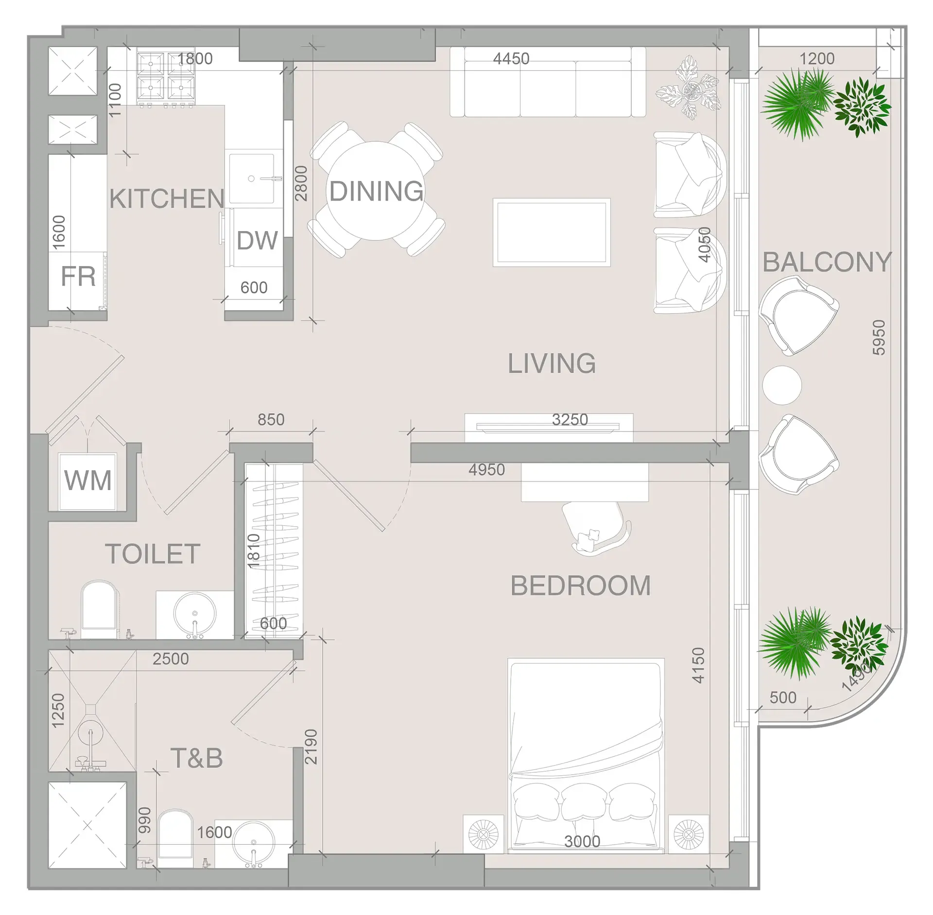 1 bedroom layout