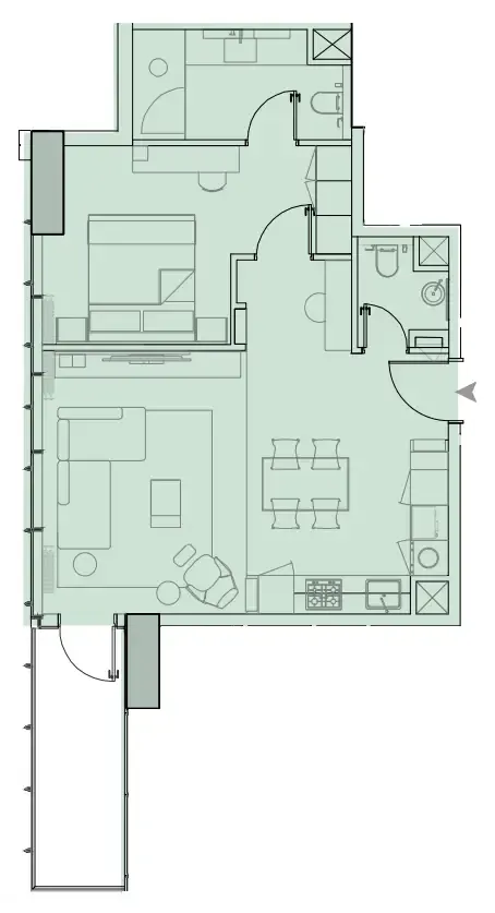 1 bedroom layout