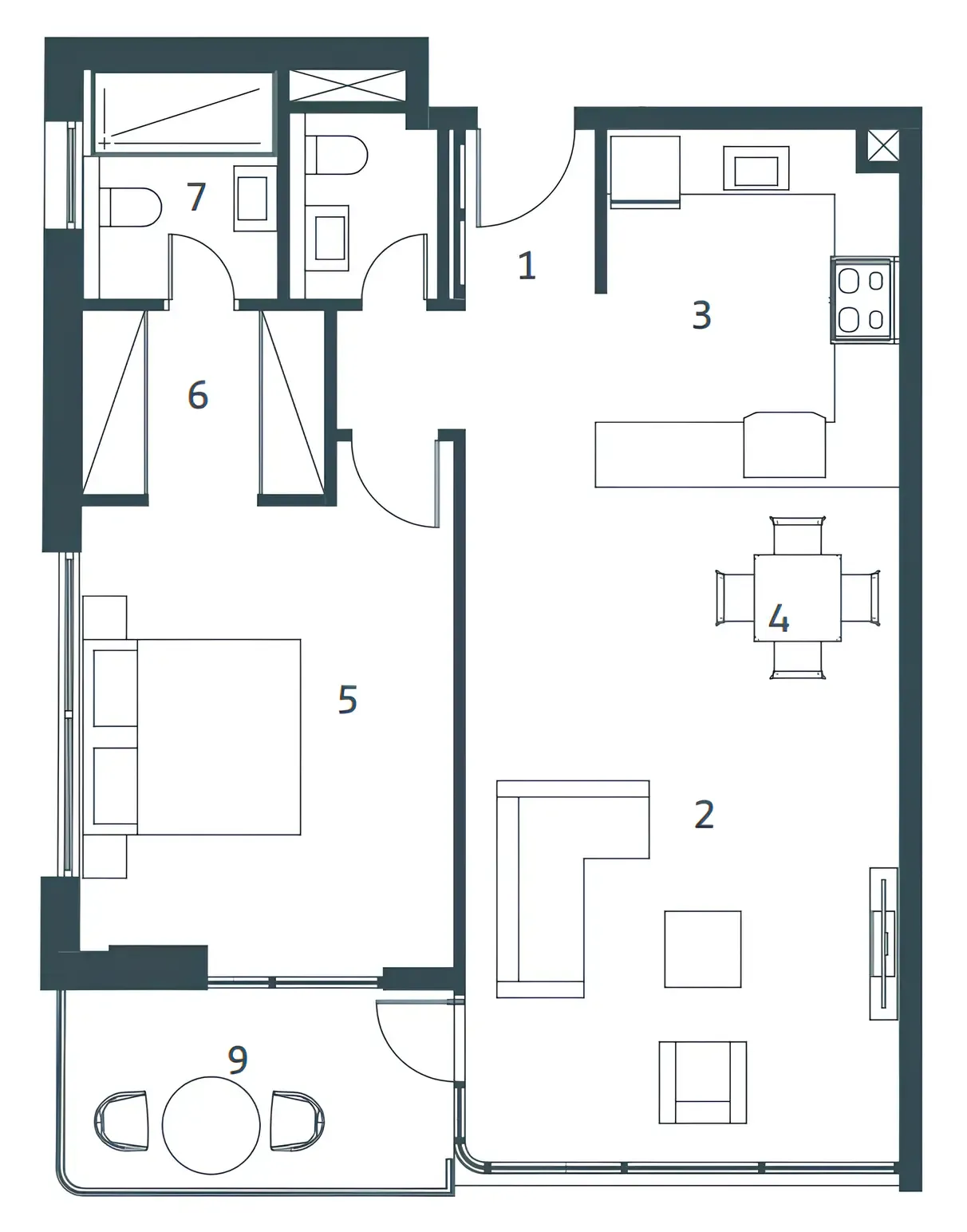 1 bedroom layout