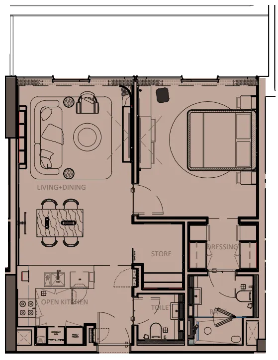 1 bedroom layout