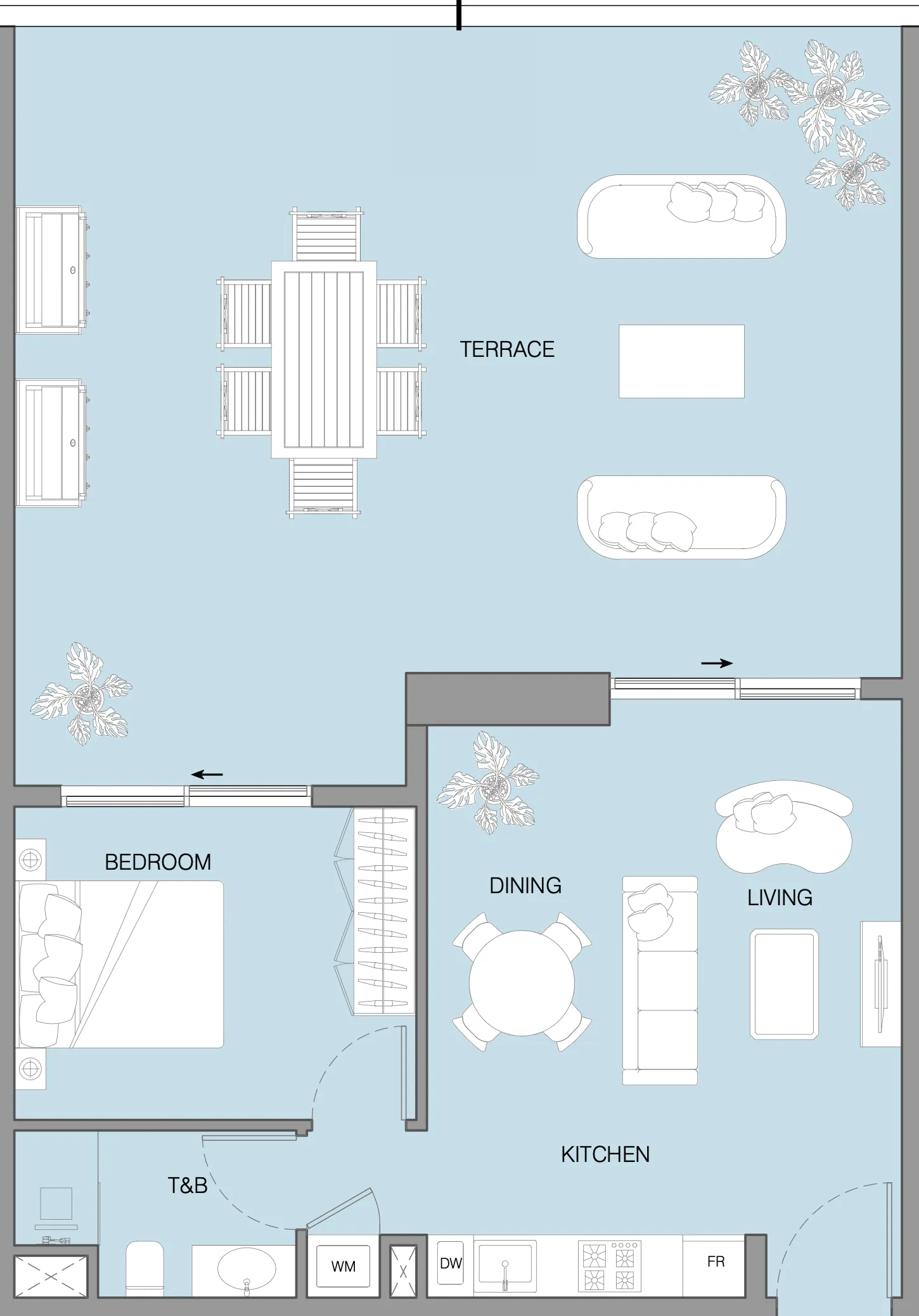 1 bedroom layout