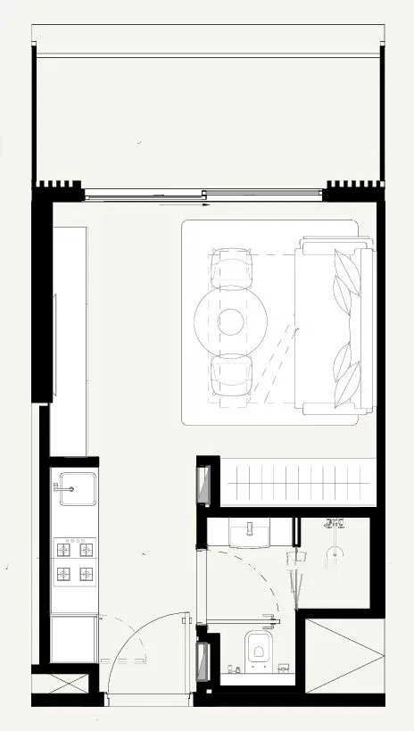 0 bedroom layout