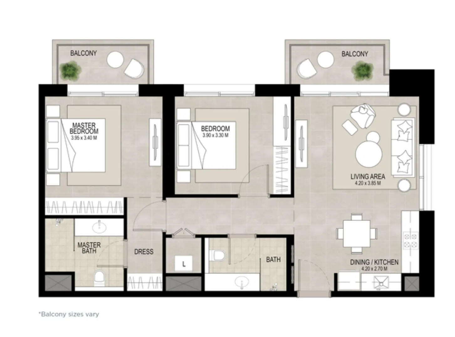 2 bedroom layout