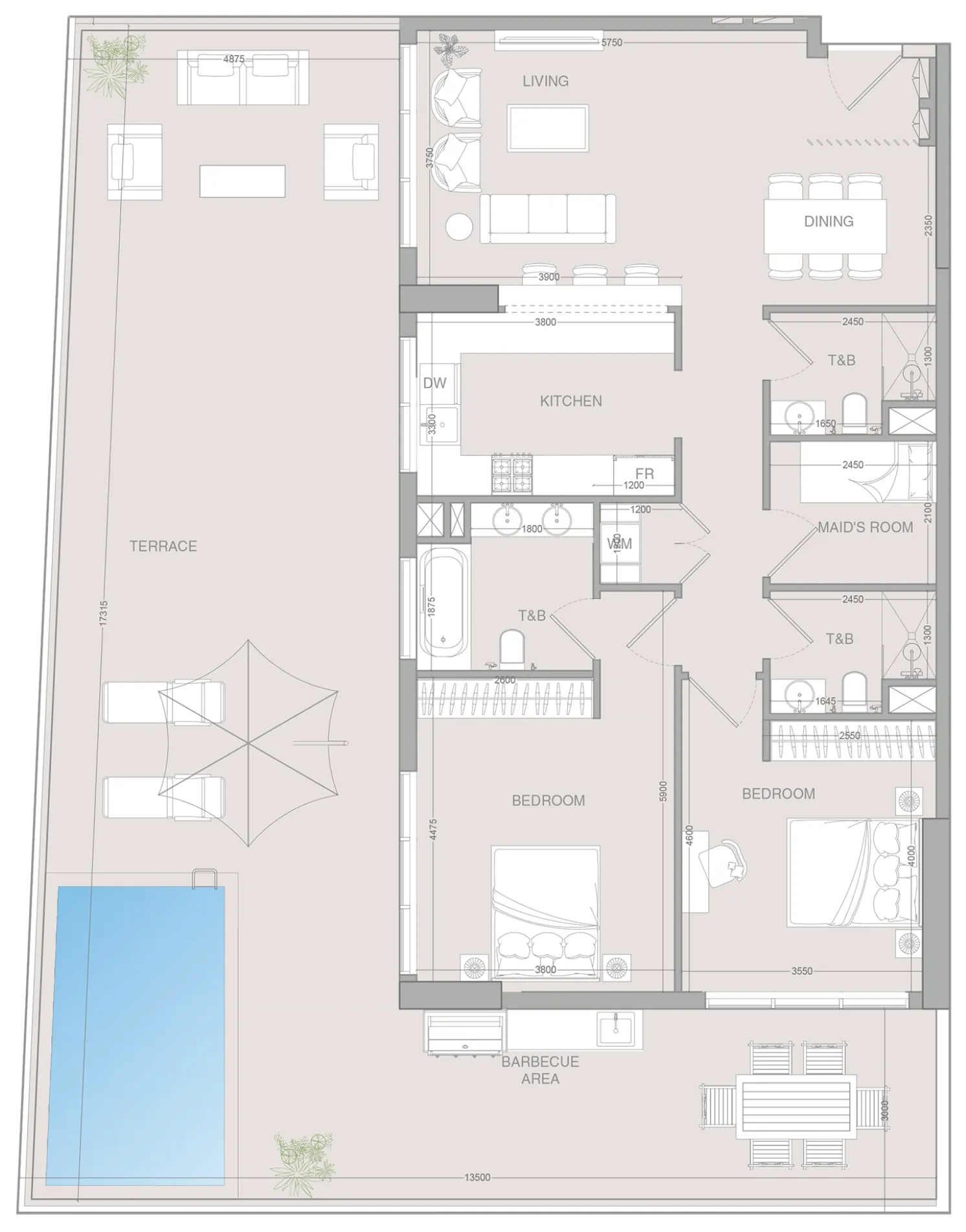 2 bedroom layout