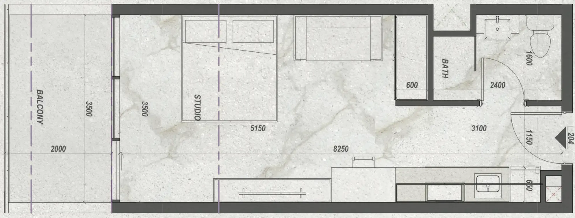 0 bedroom layout