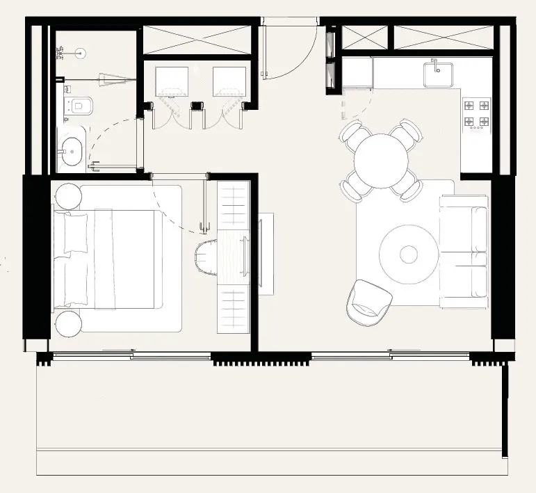 1 bedroom layout